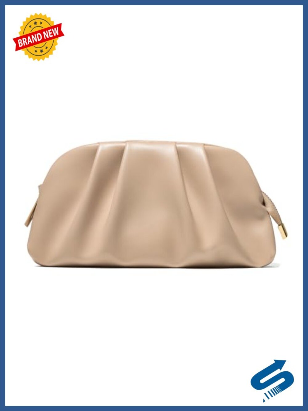 SWEETV Vegan Leather Clutch Crossbody Evening Bag Pleated Zipper Chain Strap